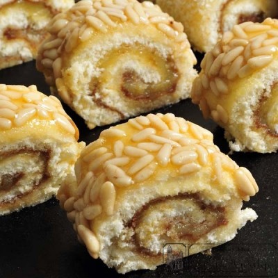 Pionono Custard and Pine Nuts